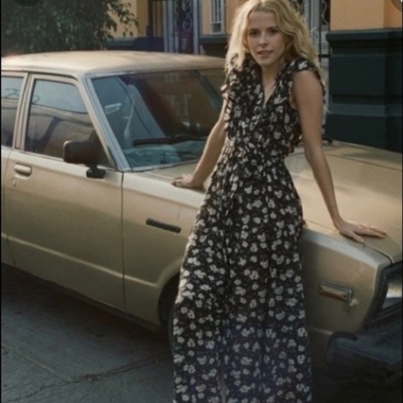 DOEN Carnation Dress in Black Anemone floral - Picture 3 of 9